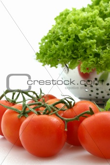 Fresh tomato and lettuce
