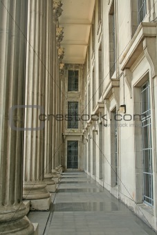 Pillar Walk Way in a Justice Court