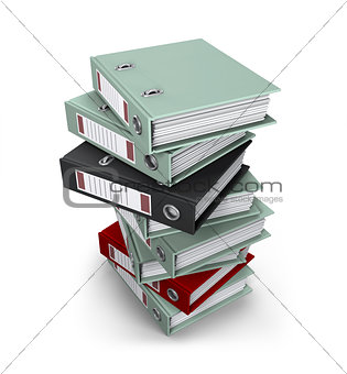 Office folders isolated on the white background