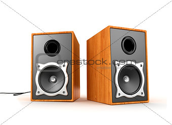 Two audio speakers, 3d