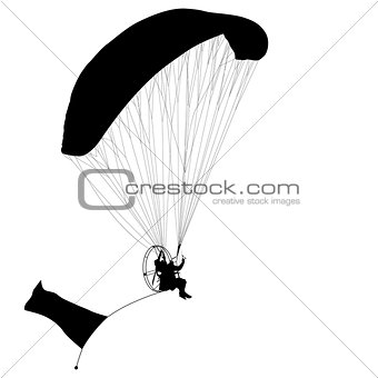 Paragliding , silhouette  vector illustration