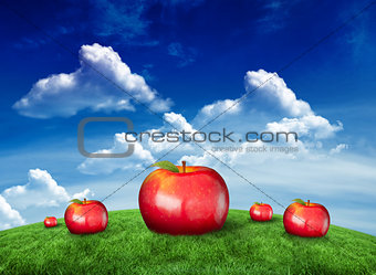 Composite image of red apples