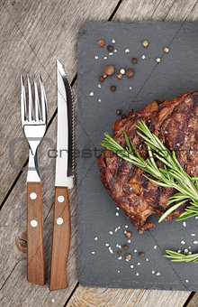 Beef steaks with rosemary and spices