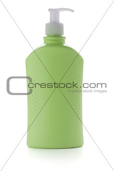 Green shampoo bottle