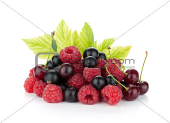 Black currant, raspberry and cherry
