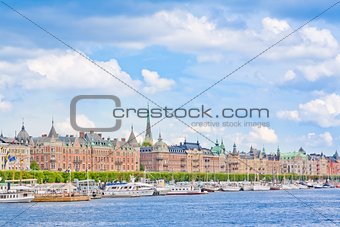 scenic summer scenery of the old town in stockholm, sweden
