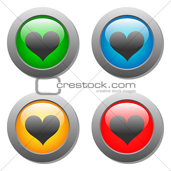 Heart icons buttons
