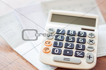 Calculator and bank account passbook