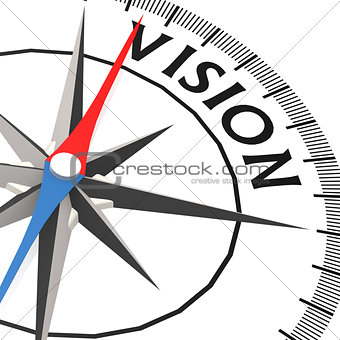 Compass with vision word