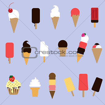 set of ice-cream