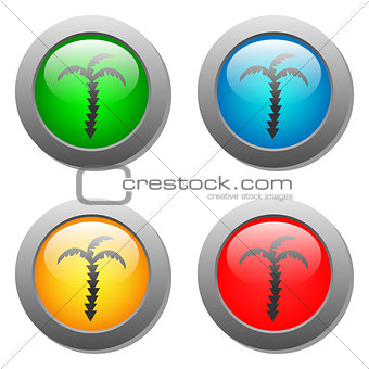 palms icon on glass buttons
