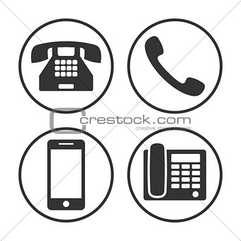 Set of simple phone icon
