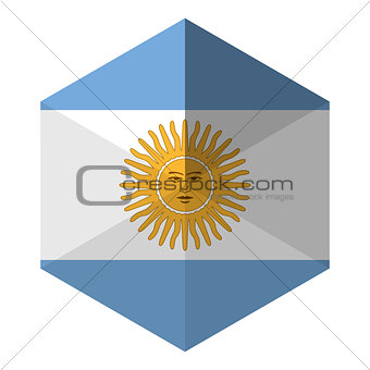Argentina Flag Hexagon Flat Icon Button