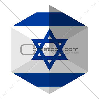 Israel Flag Hexagon Flat Icon Button