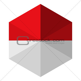 Monaco Flag Hexagon Flat Icon Button