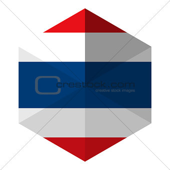 Thailand Flag Hexagon Flat Icon Button