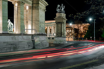Road by night. Budapest, Hungary