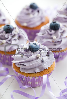Blueberry and lavender cupcakes
