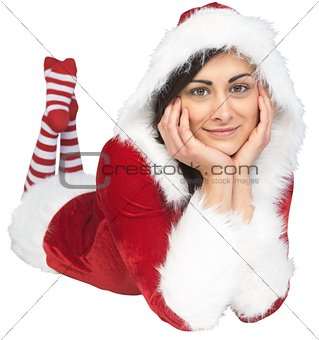 Pretty girl smiling in santa outfit