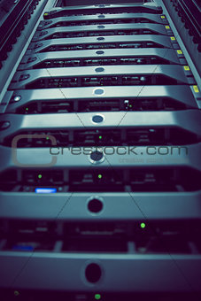 Black rack mounted server tower
