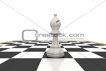 White bishop on chess board