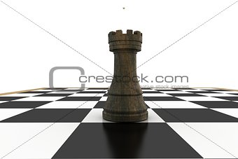 Black bishop on chess board