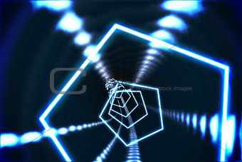 Hexagon design with glowing light