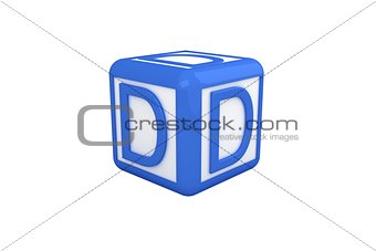 D blue and white block