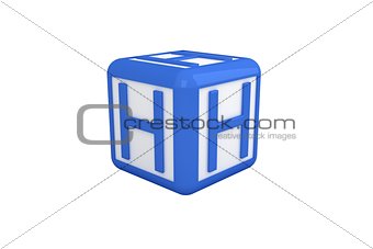 H blue and white block