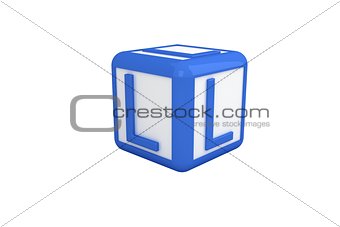 L blue and white block