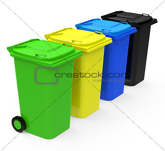 the garbage cans