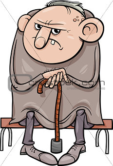 grumpy old man cartoon illustration