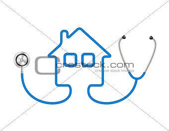 Stethoscope in shape of house