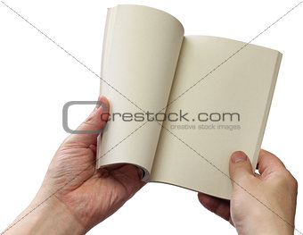 opened blank paperback