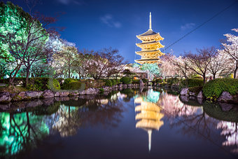 To-ji Pagoda in the Spring