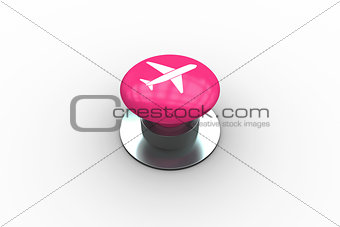 Composite image of airplane graphic on button