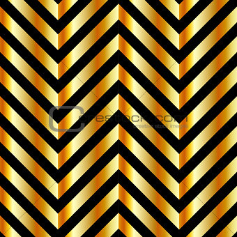 Optical illusion with gold bars and zig zag lines