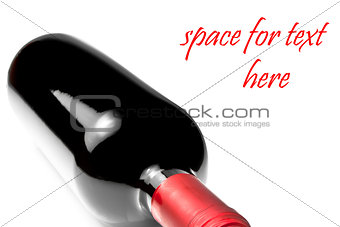 red wine bottle with space for text