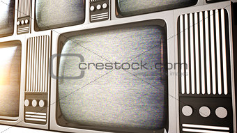 Retro television equipment noise display screen