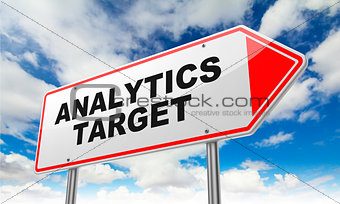 Analytics Target on Red Road Sign.