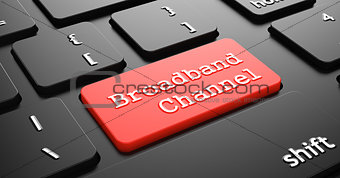 Broadband Channel on Red Keyboard Button.