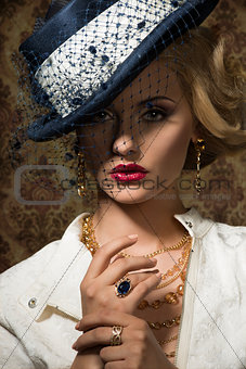 Young woman with style in jewelry
