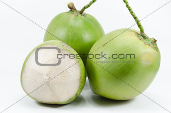 coconuts on white background
