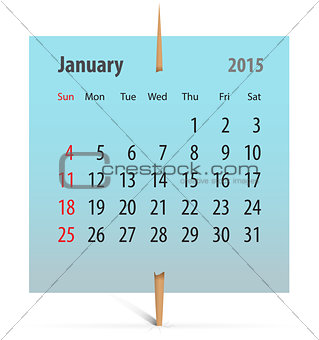 Calendar 2015_January