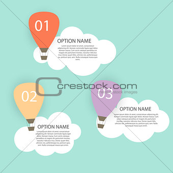 Retro Infographic with Air Balloons Vector Illustration