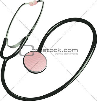 Medical phonendoscope isolated on white background