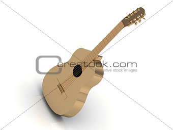 Acoustic guitar made of gold 