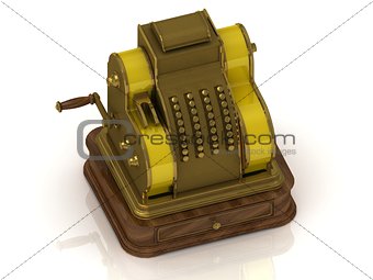 Old golden cash register 