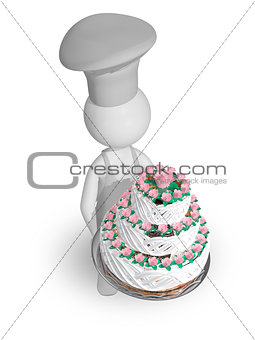 chef with cake