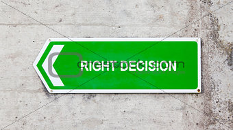 Green sign - Right decision